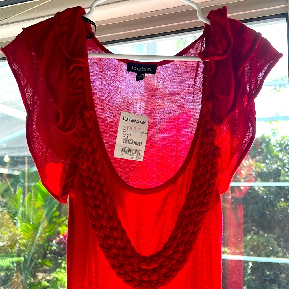 “Bebe”Red sexy dress size Small never been used